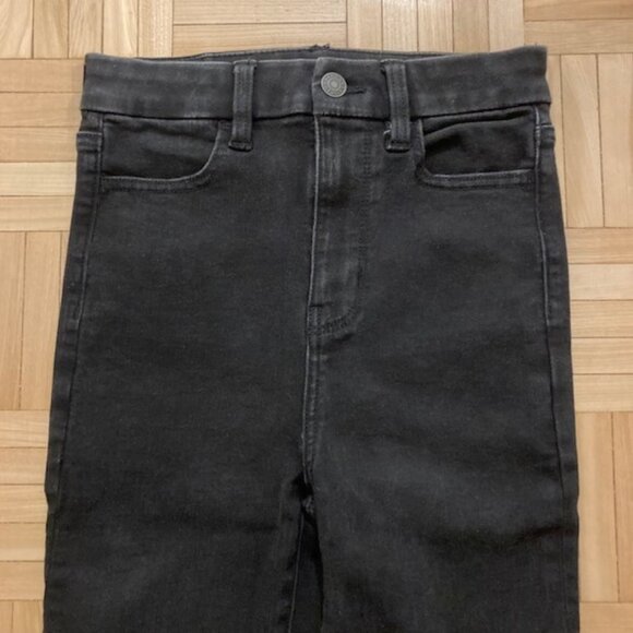 American Eagle Curvy Highest Rise Black Denim Skinny Jeans Jegging - Picture 3 of 5